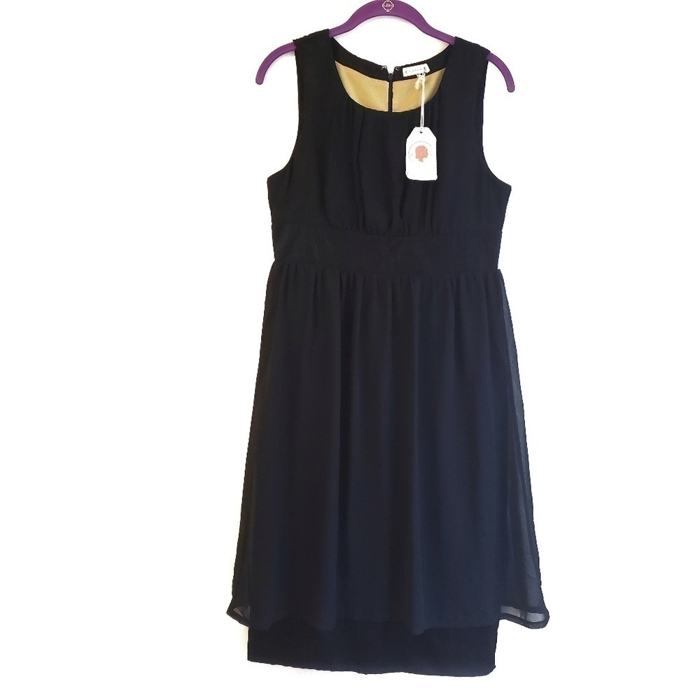 Modcloth Tulle Black Empire Waist Dress NWT